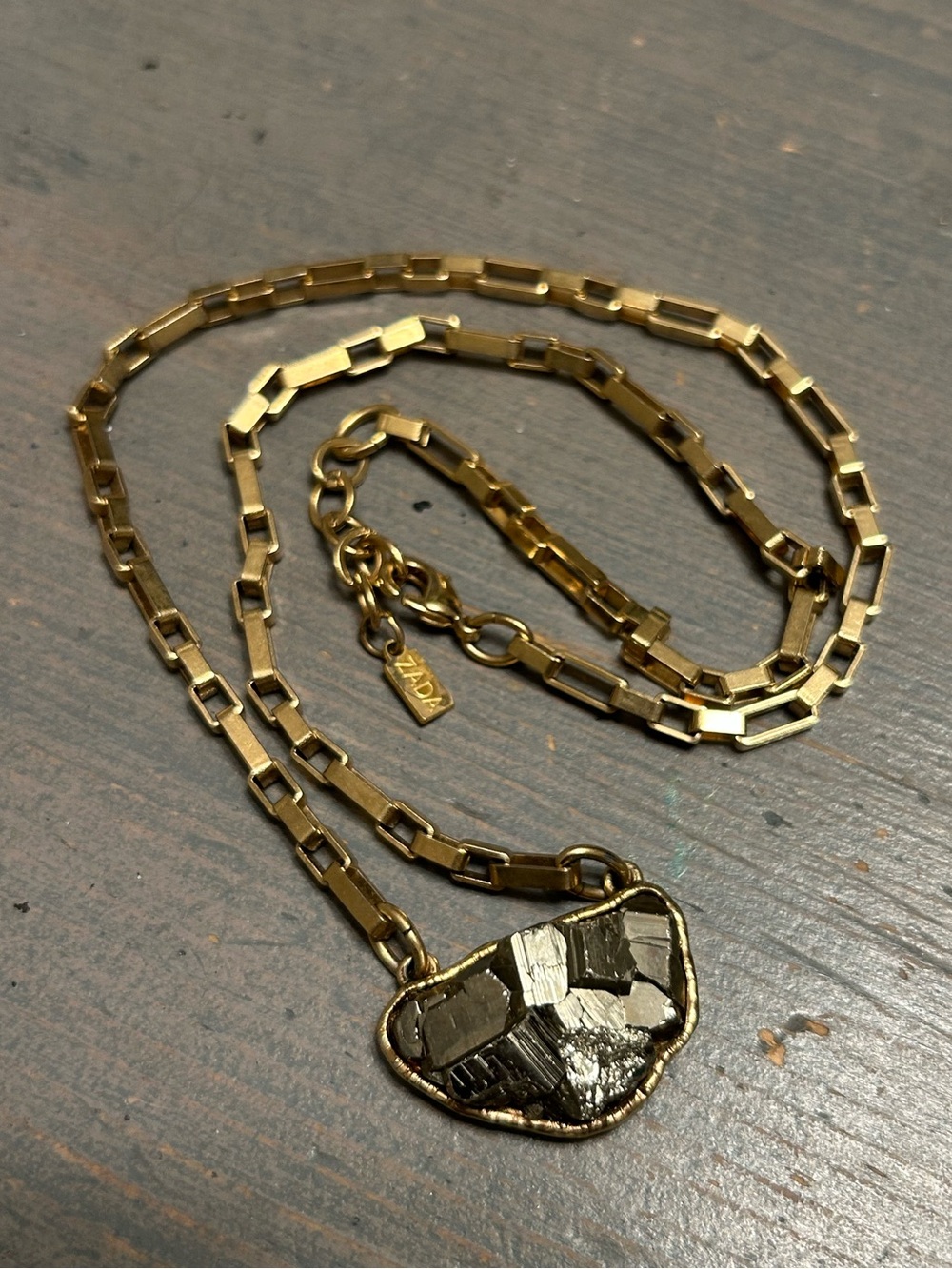 Zada by Kendra Scott Gold Chain Necklace with Pyrite Pendant
